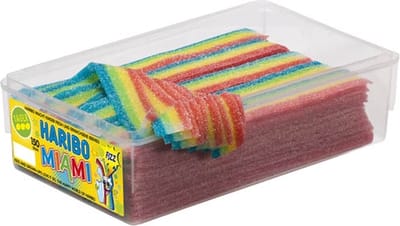 HARIBO PASTA BASTA MIAMI FRUITIG MIX Reepjes 150 STUKS veelkleurig