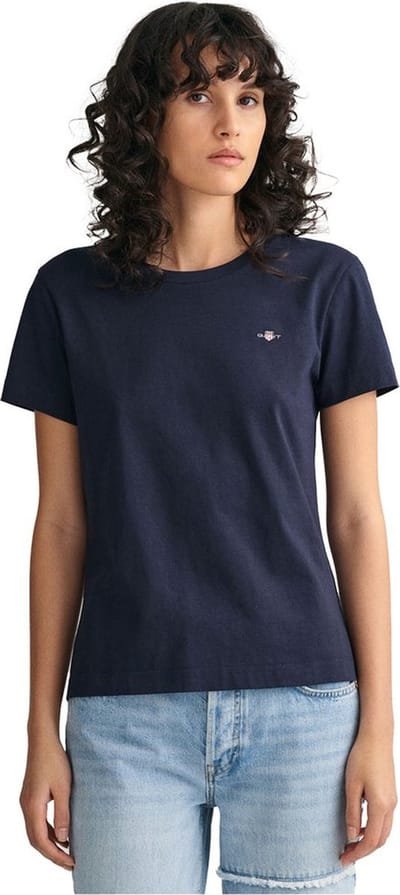 Gant Shield Regular Fit T-shirt Met Korte Mouwen Blauw XS Vrouw