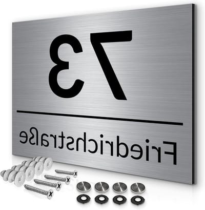 Huisnummerbord - Deurbordje Adres - Huis Herkenbaar - Weerbestendig UV Print - 32 x 21 cm - Geborsteld Aluminium