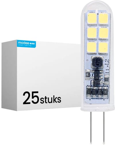 Modee LED Lamp G4 - 2W 4000K 190lm 12V - LED Lamp insteek - Wit Licht - 25 stuks