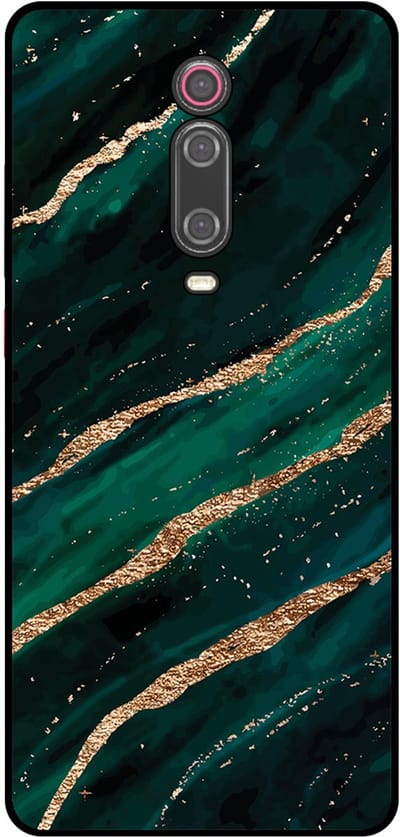 Smartphonica Telefoonhoesje Geschikt voor Xiaomi Mi 9T met marmer opdruk - TPU backcover case marble design - Groen Goud geschikt voor Xiaomi Mi 9T