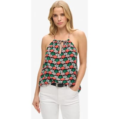 Superdry Beach Haltertop met Print Oranje Grootte: 40