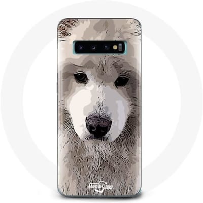 Coque - Samsung - Galaxy S10 - Souple - Gris - Samoyède gris
