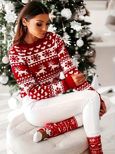 Nivard Kersttrui - Dames - Foute Kersttrui - Christmas Sweater - Kerst Sweater - Christmas Jumper - Pyjama - Winter - Maat M