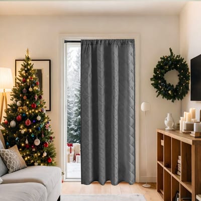 MUPOO Thermisch Gordijn – Verduisterend Gordijn Kant en Klaar – Isolerend, Geluidsisolerend & Dubbellaags Gequilt – 140×245 cm – Blokkeert Kou en Hitte – Voor Slaapkamer en Woonkamer – Donkergrijs