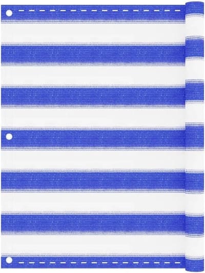 Balkonscherm HDPE - Privacyscherm Tuinscherm - Privacy Zonnebaden - Schimmel UV bestendig - 75x500 cm - Blauw Wit