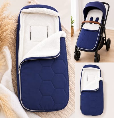 Leclerc Hexagon - Voetenzak Buggy - Kinderwagen Deken - Voetenzak Kinderwagen - Baby Voetenzak - Wandelwagen - Babyzak - Universeel - Blauw