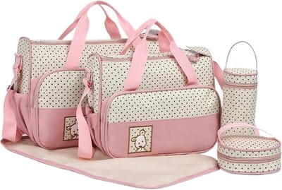 Luiertas Set - Baby Verzorgingstas - Baby Benodigdheden - Waterdicht Ontwerp - 5 Delig - Afgebeeld