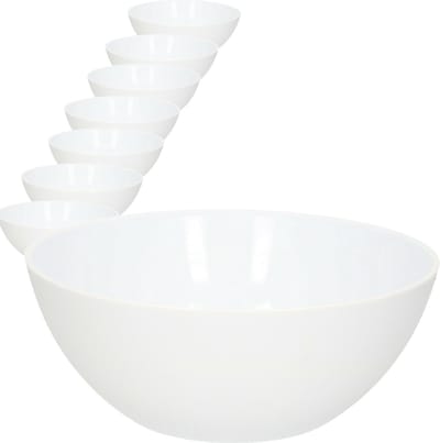 PlasticForte Dessert en serveer schaaltjes / kommetjes - 10x - 950 ml - wit - kunststof - rond - 17 x 7 cm