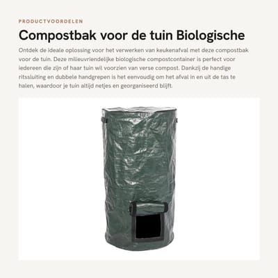 Dailygoods- Compostbak - Opvouwbare Compostcontainer - Duurzaam - Compostmaker - Keukenafval - Milieuvriendelijk - 35 x 60 cm