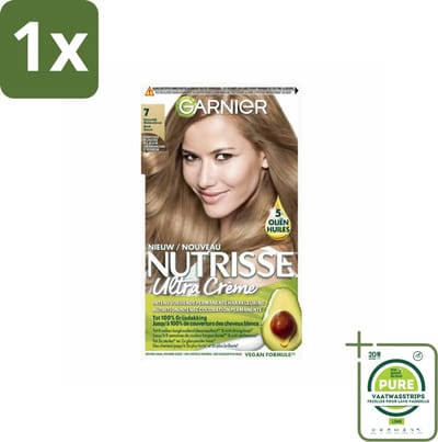 1 x Garnier - Nutrisse Ultra Crème 7 - Haarkleuring - Natuurlijk Blond - Intens Voedend - Permanente Kleur - Haarverf - Permanente Haarkleuring - Blond Haar - Grijsdekking - Voedende Haarkleuring