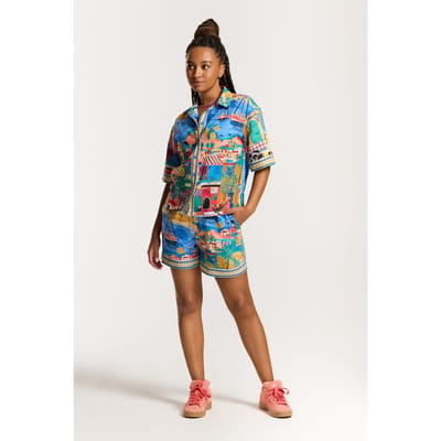 Shiwi Emily Blouse  Island Multi Bright  Island Maat: XS | Overhemden Outlet | Dames | Blauw