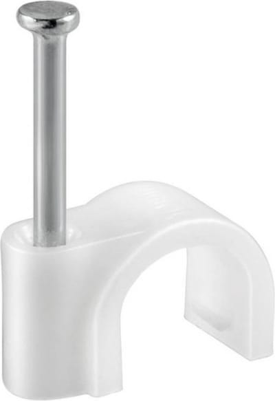 Benson Snoerclips - Kabelbeheer - 8 mm - 25 stuks - Inclusief spijker - Wit