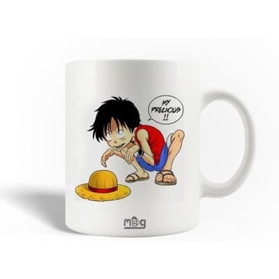 Mug en Céramique - One Piece - Monkey D Luffy - 30cl - Compatible Lave-Vaisselle - Blanc