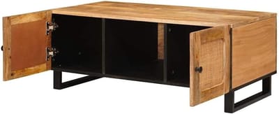 Salontafel Mangohout - Houten Tafel - Woonkamer Decoratie - Met Opbergruimte - 100 x 54 cm - Natuurlijk Bruin