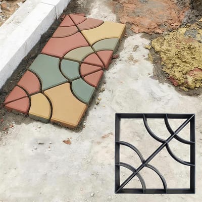 Betonnen Bestratingsvorm - Padmaker Tuin - Tuinpad Aanleggen - Herbruikbaar Plastic - 40x40x4cm - Zwart
