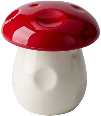 Paddenstoelvormige Keramische Asbak Met Deksel – Schattig – 12×12×10 cm – Voor Binnen & Buiten – Sigarenasbak Woondecoratie-Rood