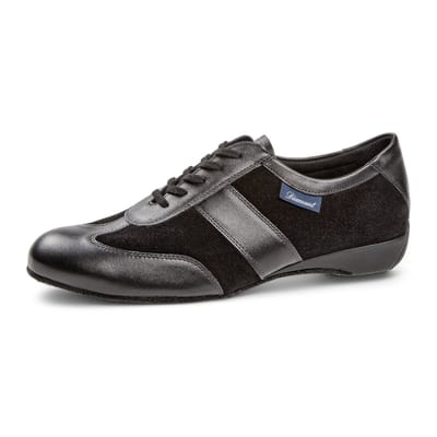 Diamant 123 - 225 - 070 - Ballroomsneaker - Heren Dansschoen - Casual Look - Comfortabele pasvorm - Flexibele suède zool - Dansers bredere voet - Latin, Ballroom, Tango, Salsa, Kizomba, Bachata - Diamant - Zwart - 46 1/2