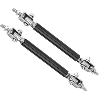 2 stuks 75 mm Auto Bumper Beschermer Lip Stang Splitter Strut Tie Rod Steun Voor Achter Universeel zwart