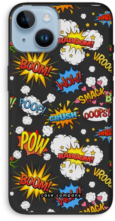 Case Company® - Hoesje geschikt voor iPhone 14 hoesje - Pow Smack - Biologisch Afbreekbaar Telefoonhoesje - Bescherming alle Kanten en Schermrand