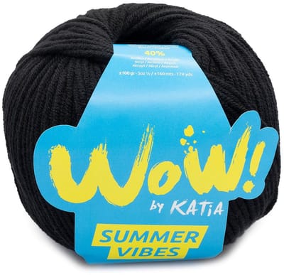 Katia WOW Summer Vibes - 98 zwart - Katoen/Acryl Garen