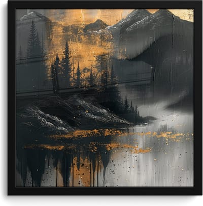 Poster in lijst - Fotolijst 40x40 cm - Posters - Natuur - Abstract - Landschap - Modern - Posterlijst zwart - Decoratie - Wanddecoratie woonkamer - Muurdecoratie slaapkamer