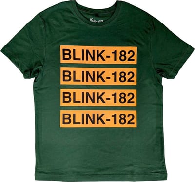 Blink182 - Logo Repeat Heren T-shirt - S - Groen