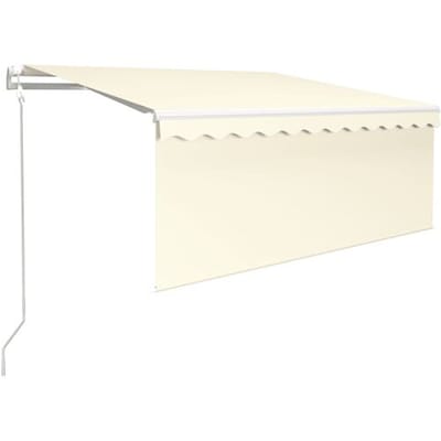 vidaXL - Luifel - automatisch - rolgordijn - LED - windsensor - 3,5x2,5 - m - crème