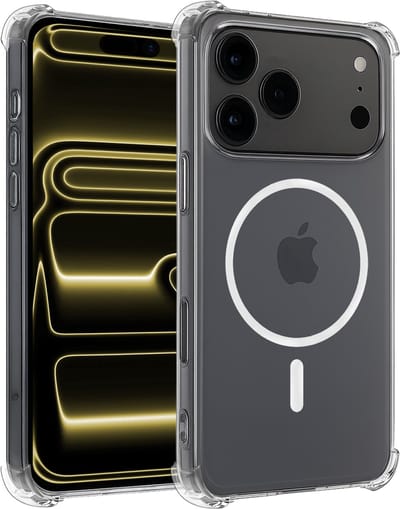 Hoesje - Geschikt voor Apple iPhone 17 Pro - Magsafe Compatible - Sterk & Shockproof - Back Cover - Shock Proof Case - Telefoon Hoes Shockproof - Telefoonhoesjes - Transparant