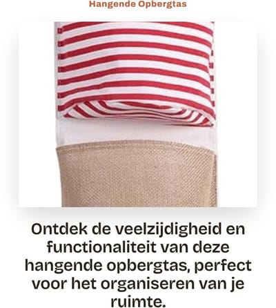 Dailygoods- Opbergtas 3-laags - Hangende Organizer - Kledingkast - Badkamer - Milieuvriendelijk - Stijlvol Design - Opbergmand