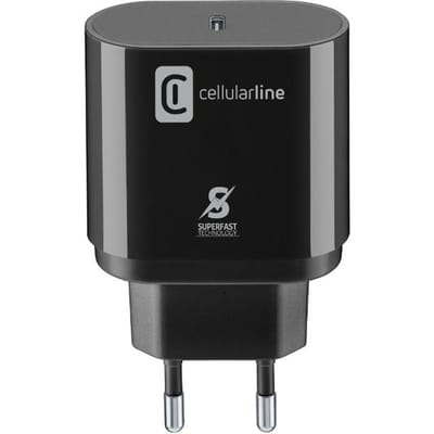 Cellularline - chargeur secteur usb-c super chargeur rapide 25w (conçu pour samsung) (tsarny)