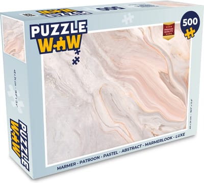 Puzzel Marmer - Patroon - Pastel - Abstract - Marmerlook - Luxe - Legpuzzel - Puzzel 500 stukjes