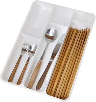 Lade Organizer - Bestekbak Keuken - Keuken Ordenen - Verstelbare Compartimenten - 31 x 22 cm - Wit