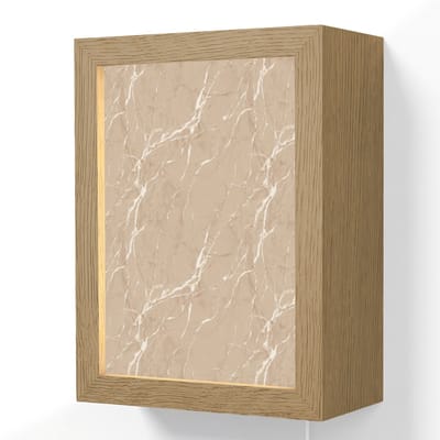 Wandlamp 15x20 cm - Oplaadbaar - Beige - Marmer - Organisch - Wit - Wandlampen binnen woonkamer - Slaapkamer lamp met kabel - Decoratieve nachtlamp - Vloerlamp snoer