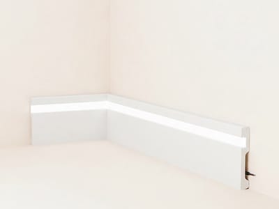 Vente-unique Set van 3 plinten van polystyreen L290 x H12 cm wit - ATENO
