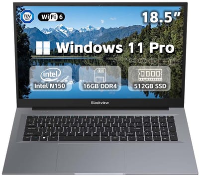Laptop - Blackview AceBook 10 - 18,5 inch Full HD - 16GB DDR4 - 512GB SSD - Intel Twin Lake N150 - Intel® Graphics - Windows 11 Pro - WiFi 6 -Bluetooth 5.2 - Grijs