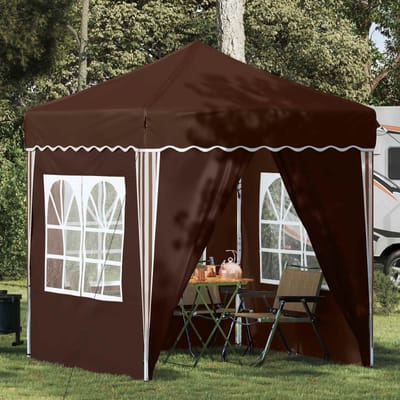 vidaXL - Pop-up - Feesttent - 195 - x - 195 - x - 245 - cm - Bruin - Oxford - Stof