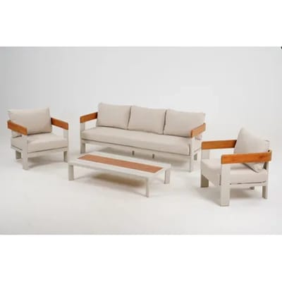 Central Park Loungeset Naxos - Aluminium/polyester - Beige - 5 Personen