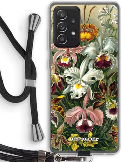 Case Company® - Hoesje met koord geschikt voor Samsung Galaxy A52s 5G hoesje met Koord - Haeckel Orchidae - Telefoonhoesje met Zwart Koord - Bescherming aan alle Kanten en Over de Schermrand