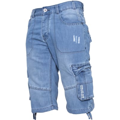 Enzo Heren Cargo Combat Denim Short