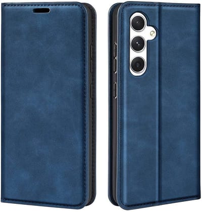 MobyDefend Hoesje - Geschikt voor Samsung Galaxy S24 - Luxe Wallet Bookcase (Magnetische Sluiting) - Blauw