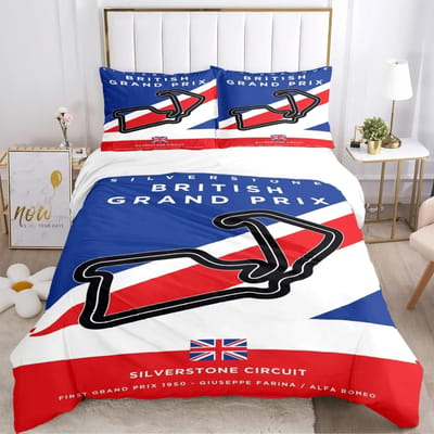 Luxe Nieuw 3D Print F1 Internationale Baan Dekbedovertrek Dekbed Beddengoedset Zachte Dekbedovertrek en Kussensloop Eenpersoons/Tweepersoons/Queen 70x133cm