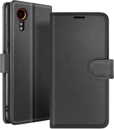 Zanae, Hoesje geschikt voor Galaxy XCover 7 - Wallet Case & Magneetsluiting, Zwart