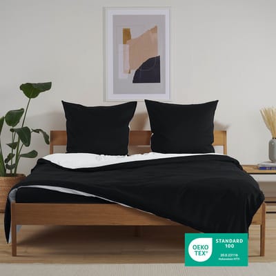 Blumtal Dekbedovertrek Set Tweekleurig - Luxe Beddengoed - 155 x 200 cm - 2 x Kussensloop 80 x 80 cm - Zwart en Wit