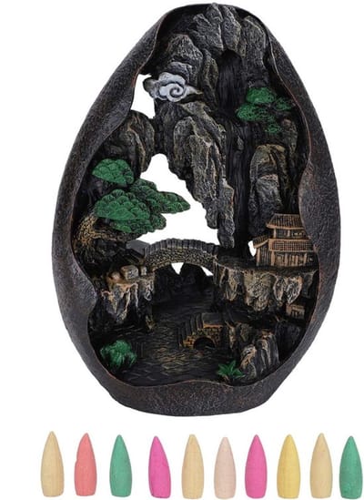 Wierookbrander Terugstromende Rook - Wierookbrander met Zeef - Decoratie Ornament - 10 Stuks Wierook - Uniek Ontwerp - Verbeterde Huishoudelijke Artikel - Rookbrander