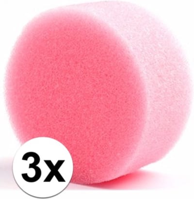 Superstar Grimas schmink sponsje - 3x - rond - D6 x H3 cm - grimeren voor kinderen en volwassenen
