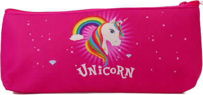 Unicorn pennen school etui roze - 10x21 cm