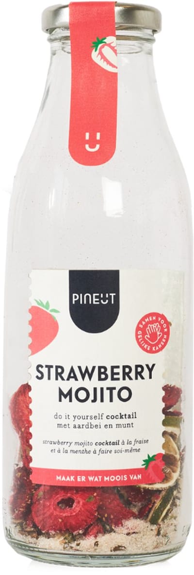 Pineut Strawberry Mojito Mix – Cocktailkruiden Set Aardbei Munt – Zelf Cocktail Maken – Cadeau voor Vrouwen – DIY Cocktail Geschenkset