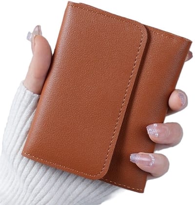Billfold Portemonee & Pasjeshouder Voor 6 Pasjes I Creditcardhouder I Met Geldvak I Pasjes Houder I Incl. Rijbewijsvakje I Wallet I Portemonnee I Kliksluiting I Dames I PU Leer I Bruin