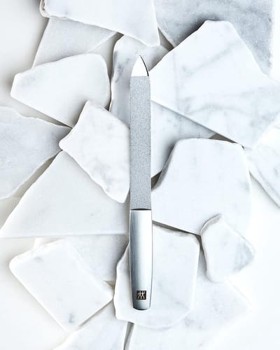 Nagelvijl saffier - grove en fijnkorrelige vijloppervlakken - inkorten en shapen - reinigingspunt - premium - zilver - 130 mm